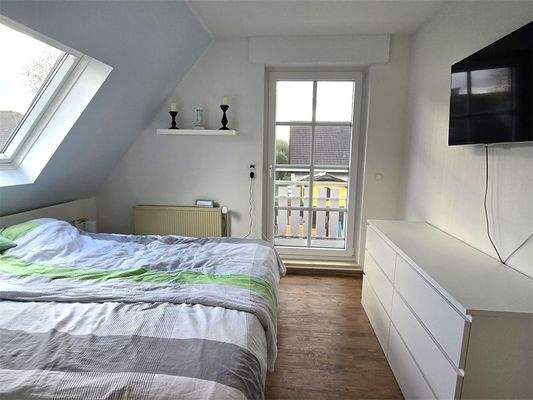 Schlafzimmer mit Blick zum Bal