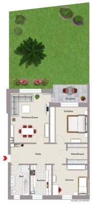 3ZKB, ca. 89 m² Wohnfläche