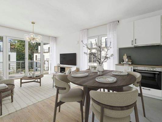 Wohnbereich mit EBK_Musterwohnung