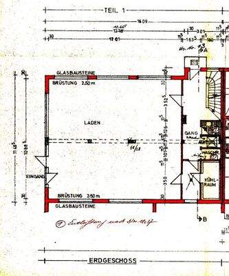 Grundrissplan Bestand EG