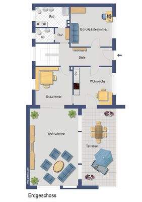 Grundriss Erdgeschoss - nicht maßstabsgetreu