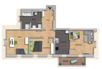 Grundriss WE 3,6,9