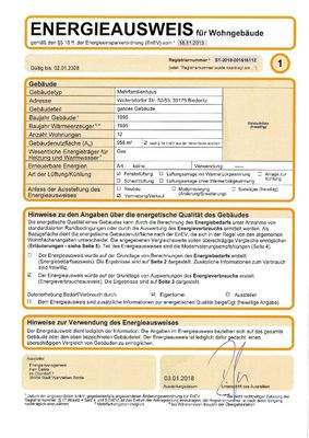 Energieausweis (Auszug)