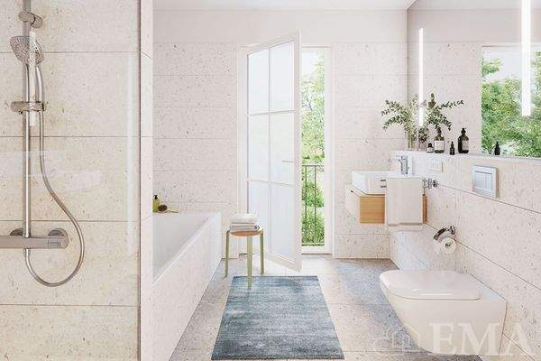 Visualisierung - Bad mit Dusche und Badewanne