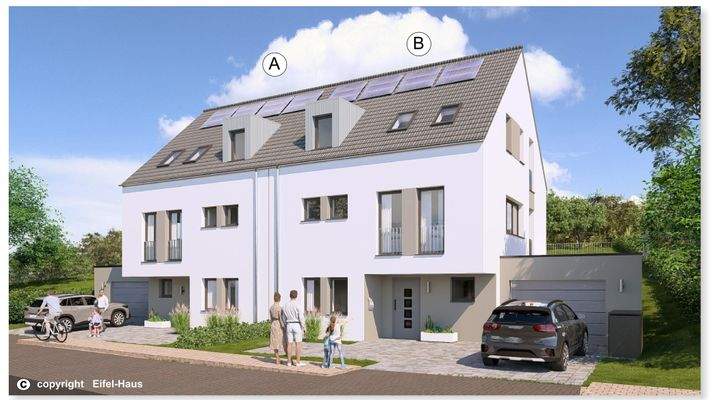 Vorderansichten mit Hauszugängen (Visualisierung)