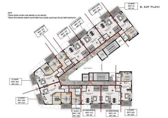 Elegant Design Flats in a Complex in Alanya Antalya