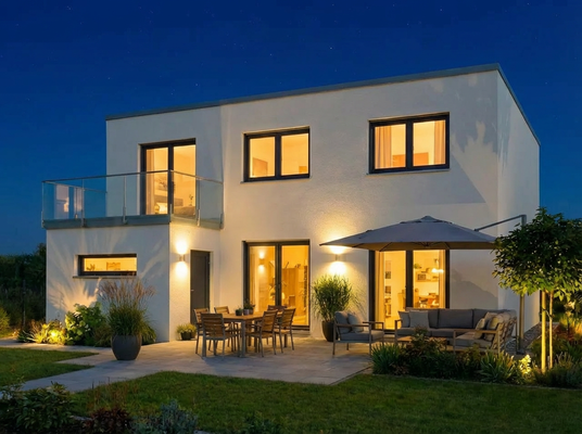 Hausansicht Garten Beispiel