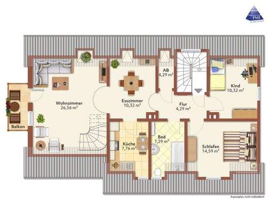 Grundriss Wohnebene 1