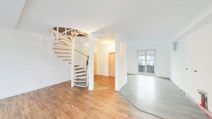 Wohnzimmer mit Küche