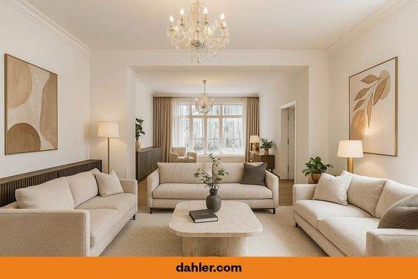 Großer Wohn- und Essbereich mit Wasserblick HP Visualisierung