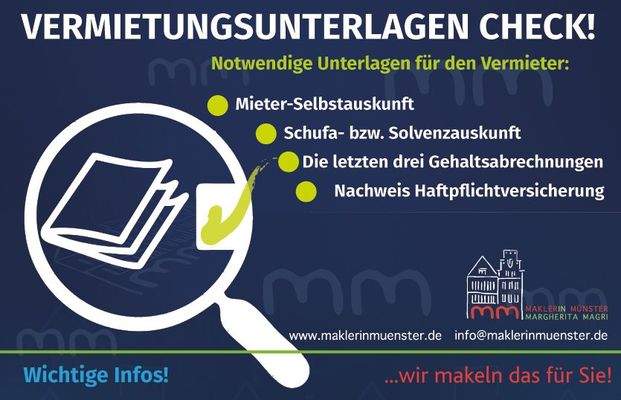 Unterlagen für den Vermieter