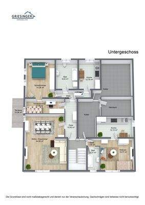 3D -Grundriss-Untergeschoss