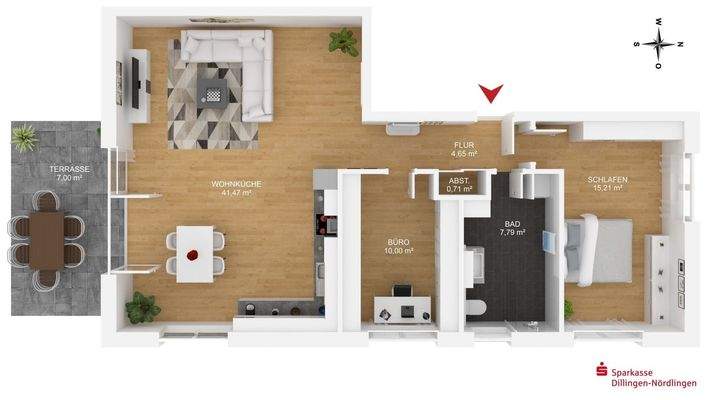 Grundriss 3-Zimmer Wohnung