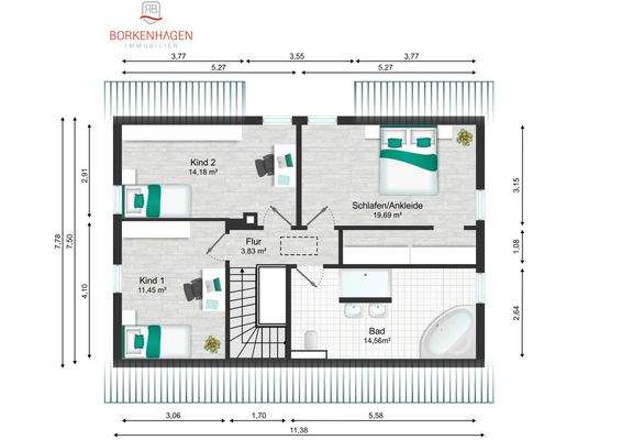 unverbindlicher Grundriss - Dachgeschoss
