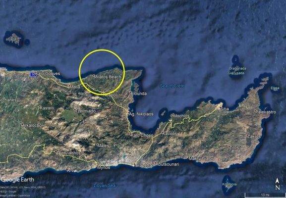 Kreta, Kounali: Großes Baugrundstück direkt am Meer zu verkaufen