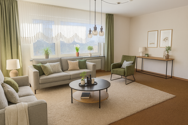 Wohnzimmer KI-generiert