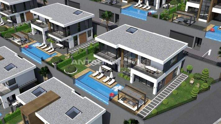 Sea View Houses with Pool for Sale in Alanya