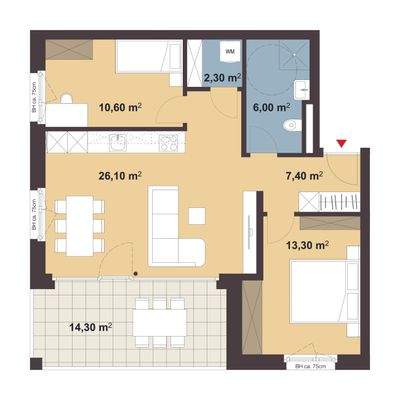 Am Römerstein in Höchst Grundriss Whg C03 i+R Wohnbau GmbH
