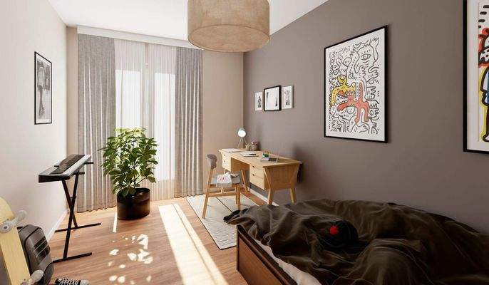 Zimmer mit Dachterrassenzugang