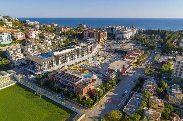 Furnished Apartments in a Complex with Private Beach in Konaklı