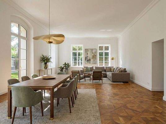 Wohnbereich mit Beispielmöblierung