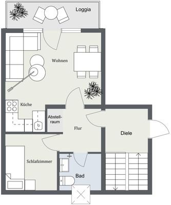 Habelschwerdterweg 6 Whg 6 - Etage 1 - 2D Floor Plan