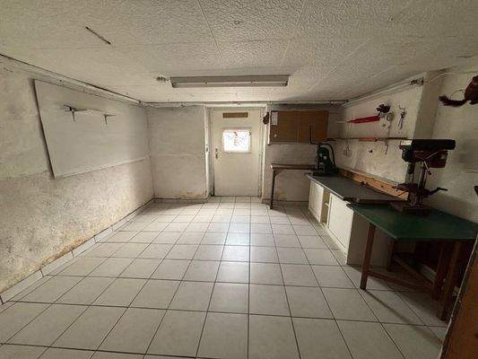 Teilansicht von der Werkstatt im Keller