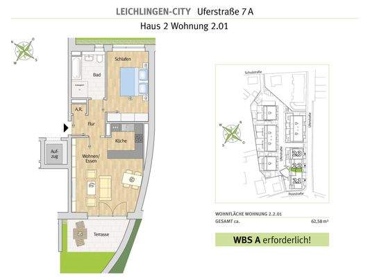 Grundriss der Wohnung 2.2.01