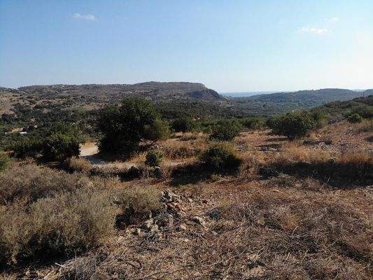Kreta, Stilos: Außergewöhnliches Baugrundstück mit Meerblick zu verkaufen