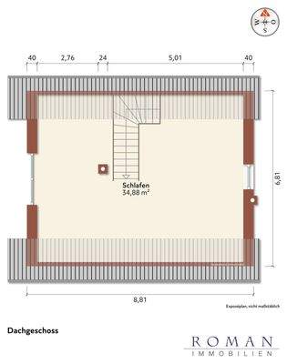 Leerer Grundriss DG für Ihre Planung