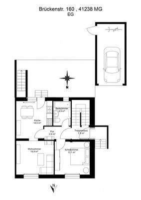 Floorplan letterhead - Brückenstr. 160 , 41238 MG - EG - 2D Floor Plan