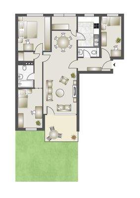 Grundriss schematisch dargestellt