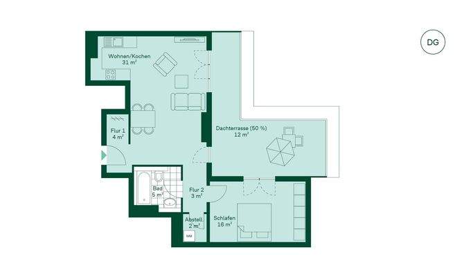 Grundriss der Eigentumswohnung  im Projekt Quittenknick