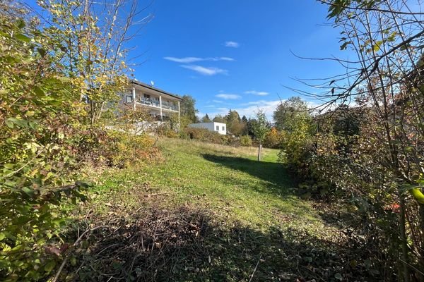 Blick über das Grundstück von Südwesten nach Nordosten