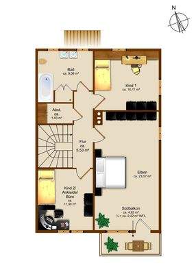 Grundriss Obergeschoss