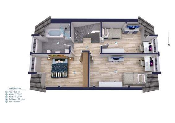 Visualisierung - Dachgeschoss