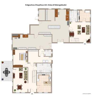 Erdgeschoss (Haupthaus inkl. Anbau & Nebengebäude)