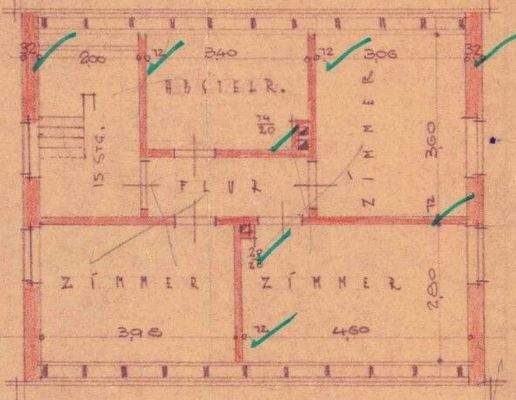 Dachgeschoss - der dargestellte Grundriss weicht in Teilen vom aktuellen Zustand ab