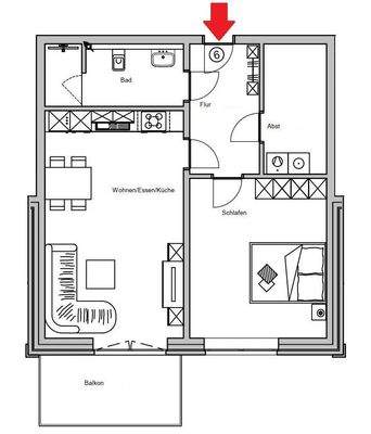 2,5-Zimmer-Wohnungsplan