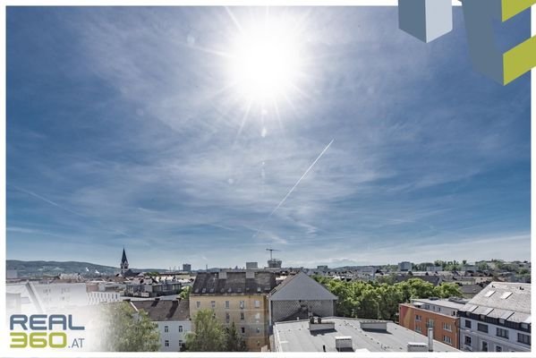 Weitblick über Linz vom 8. Stockwerk