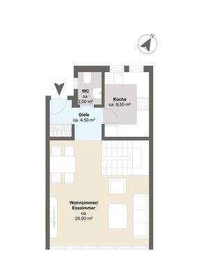 Maisonettwohnung B Grundriss Erdgeschoss