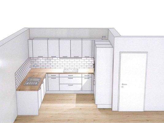 Einbauküche-schematische Dartstellung