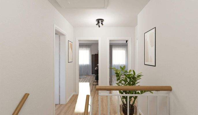 Heller und freundlicher Flur im Obergeschoss