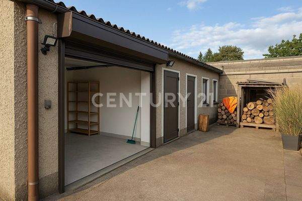 Nebengelass mit Doppelgarage