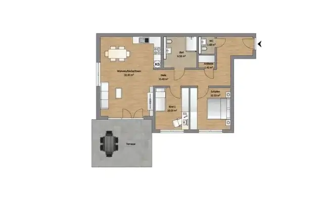 Grundriss Haus 4 WE 03