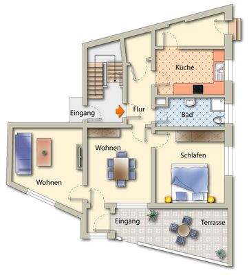 Erdgeschoss - Beispielmöblierung