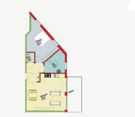 Grundriss Wohnung Nr.9 (nicht maßstabsgetreu)