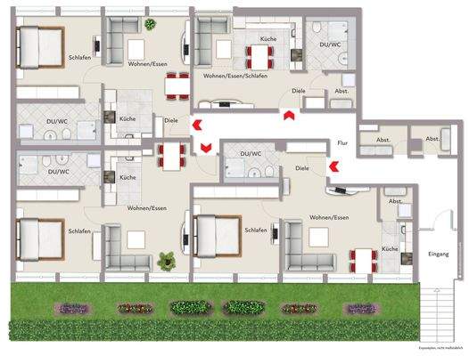 Gesamt-Grundriss 4 Wohnungen