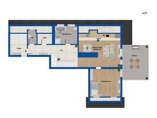 Grundriss Maisonette unten