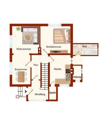 Grundriss EG nicht massstäblich, ähnlich
